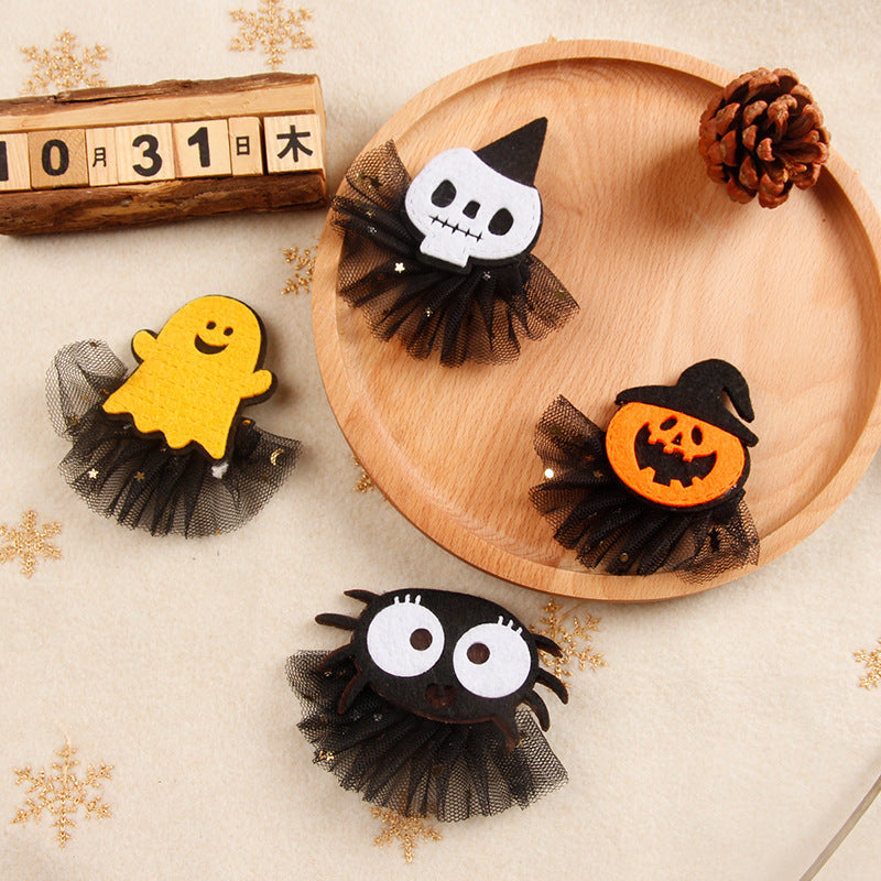 Plastic Pumpkin Ghost Spider Hair Clip MIC-JieD032