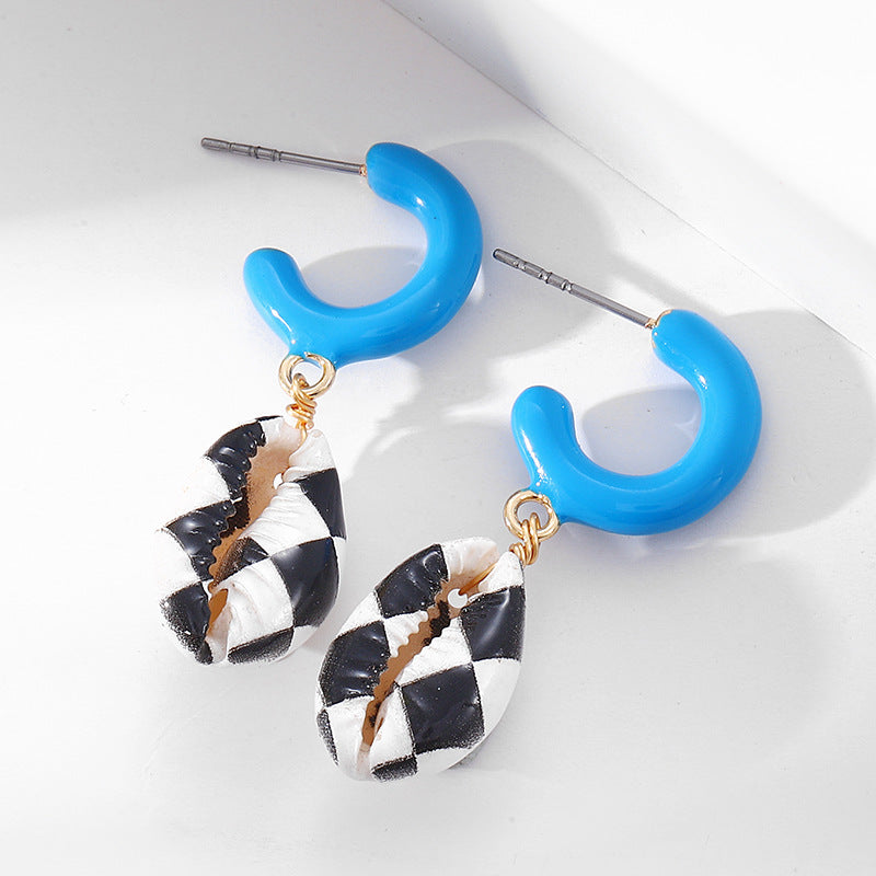 Acrylic Beach Shell Earrings (Minimo de Compra 5)  MYA-MingX006