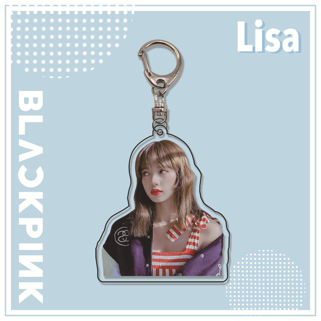 Acrylic pink ink double-sided blackpink keychain (Minimo de Compra 2)  MYA-ManM014