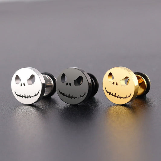 Earrings Metal Stainless Steel Skull Men's Stud Earrings Minimo de compra 2 JiM001