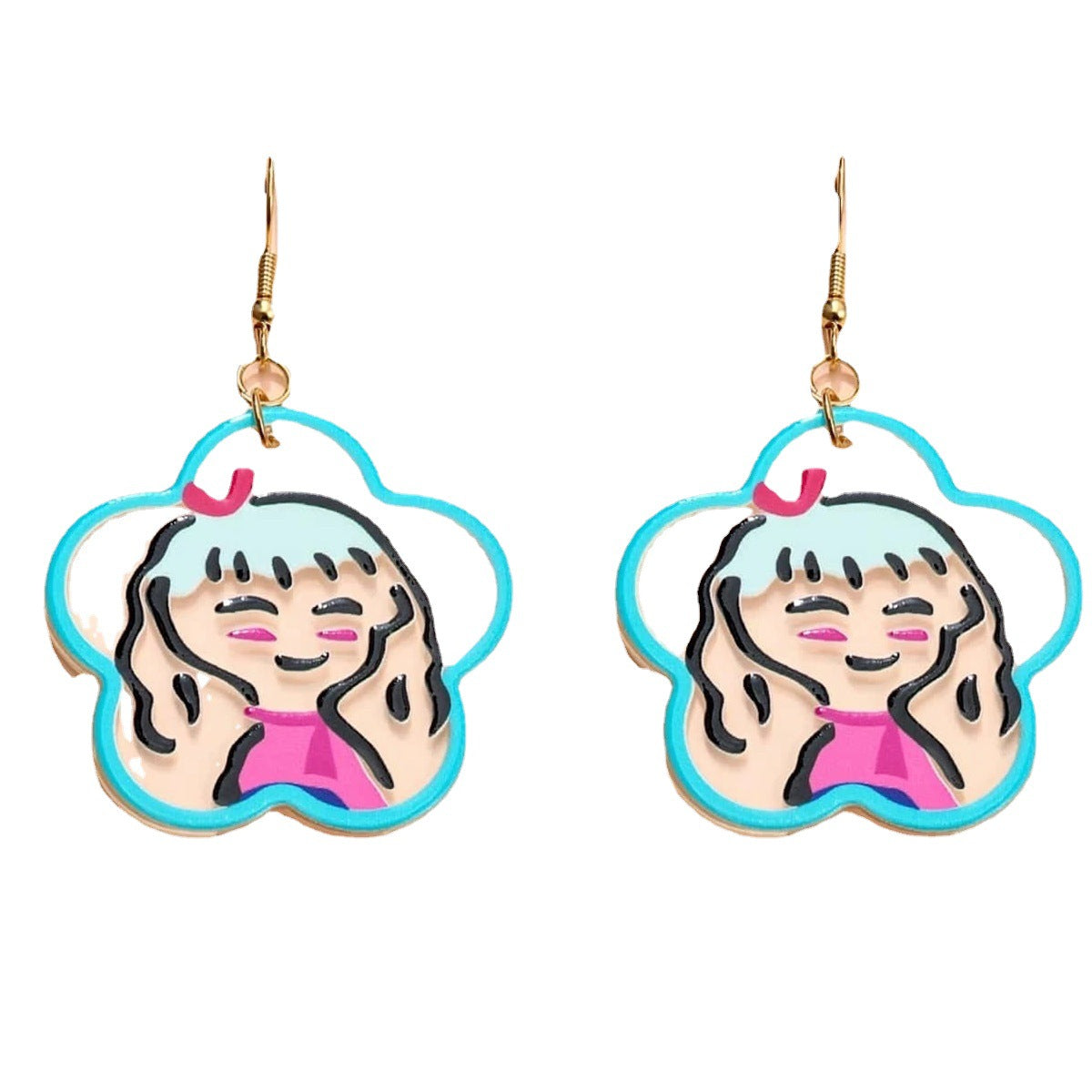 Alloy cartoon graffiti flower earrings (Minimo de Compra 2) MIC-JianL019