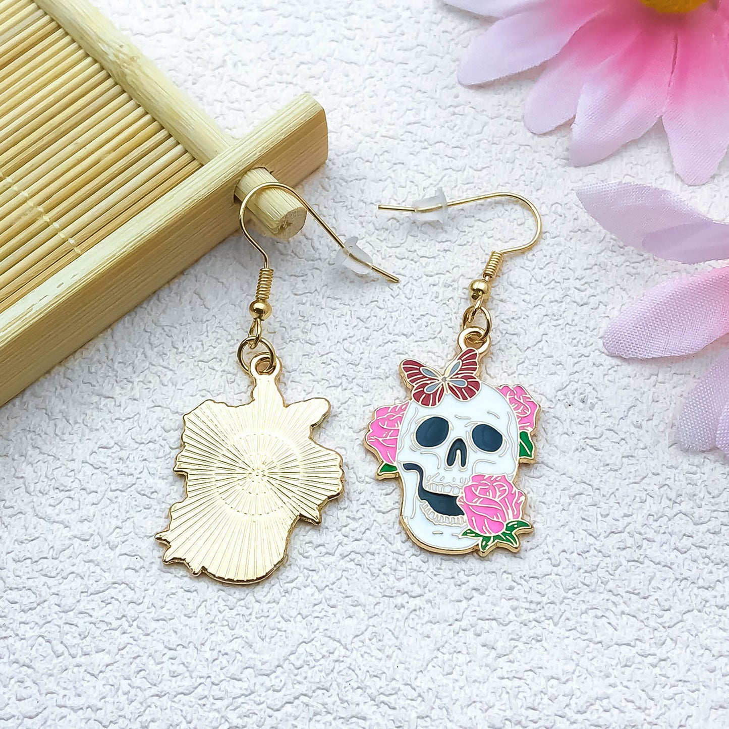 Alloy Halloween skull flower butterfly earrings (Minimo de compra 5) MIC-OuL005