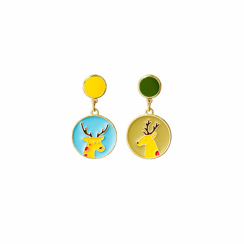 Alloy cartoon deer dinosaur earrings MYA-MDD142