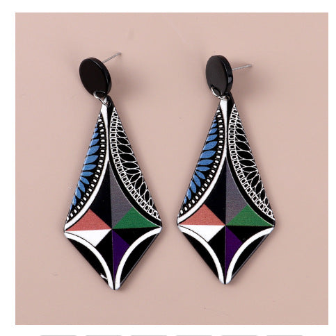 Acrylic Abstract Face Mask Earrings MIC-ChouD025