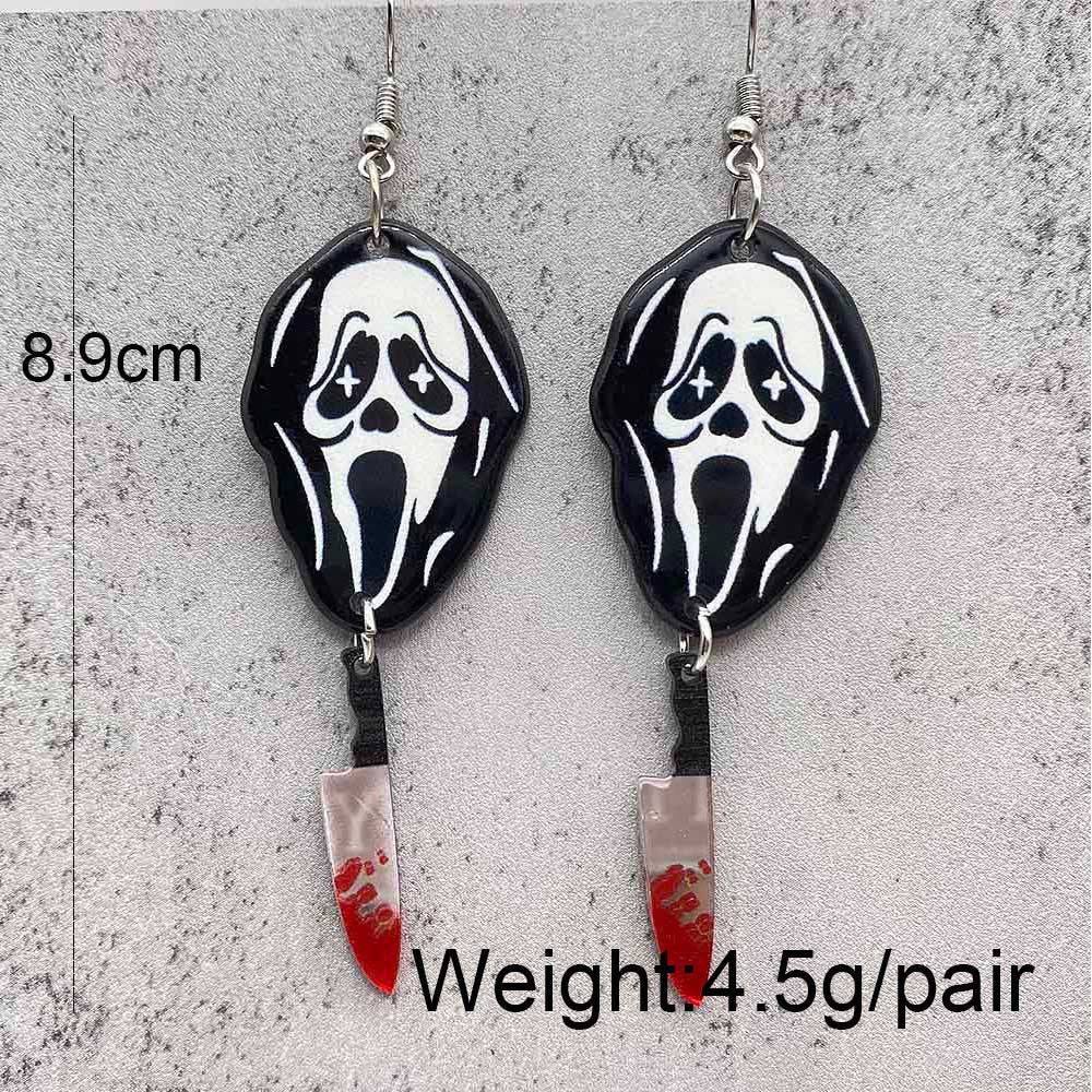 Acrylic Halloween Cowboy Ghost Earrings (Minimo de Compra 2) MIC-ChenY012