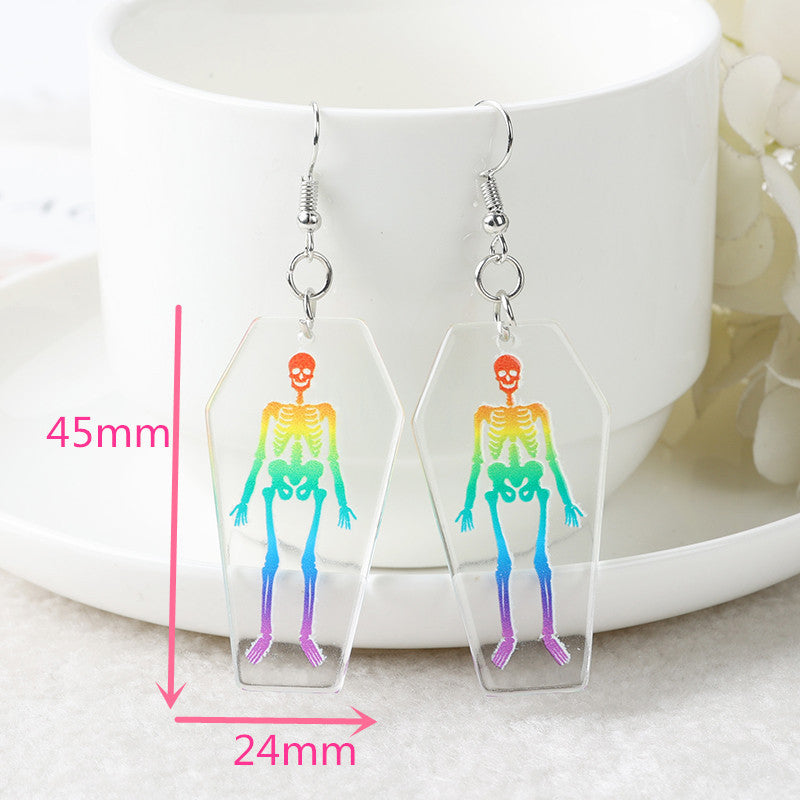 Resin skull coffin plate earrings (Minimo de Compra 2) MIC-YouY006