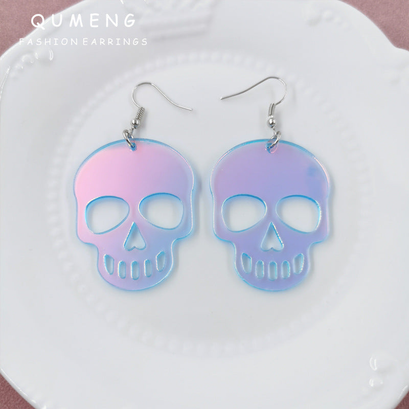 Acrylic transparent skull earrings (Minimo de Compra 2) MIC-QingM036