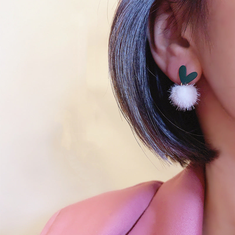 Alloy minimalist fur ball earrings (Minimo de Compra 2) MIC-XingS018