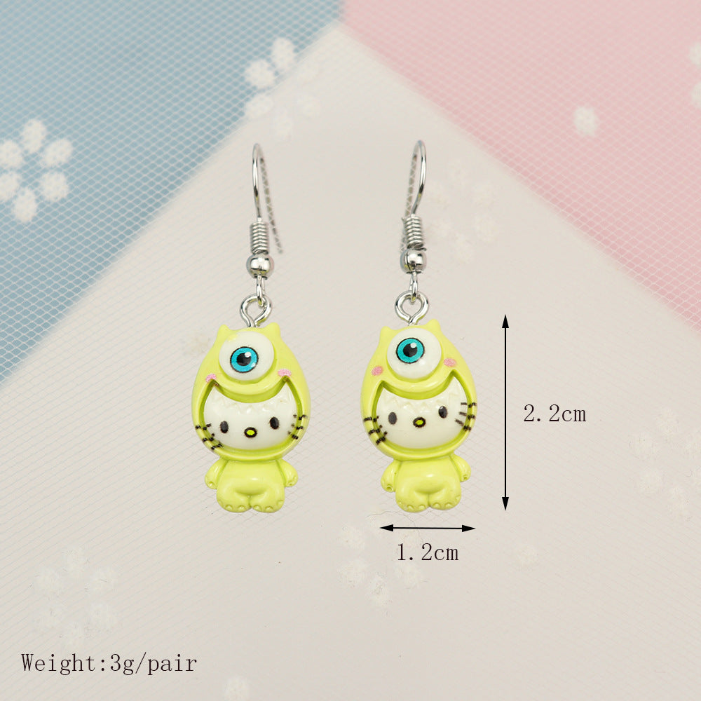 Alloy cartoon animal cat earrings MIC-NiQ025