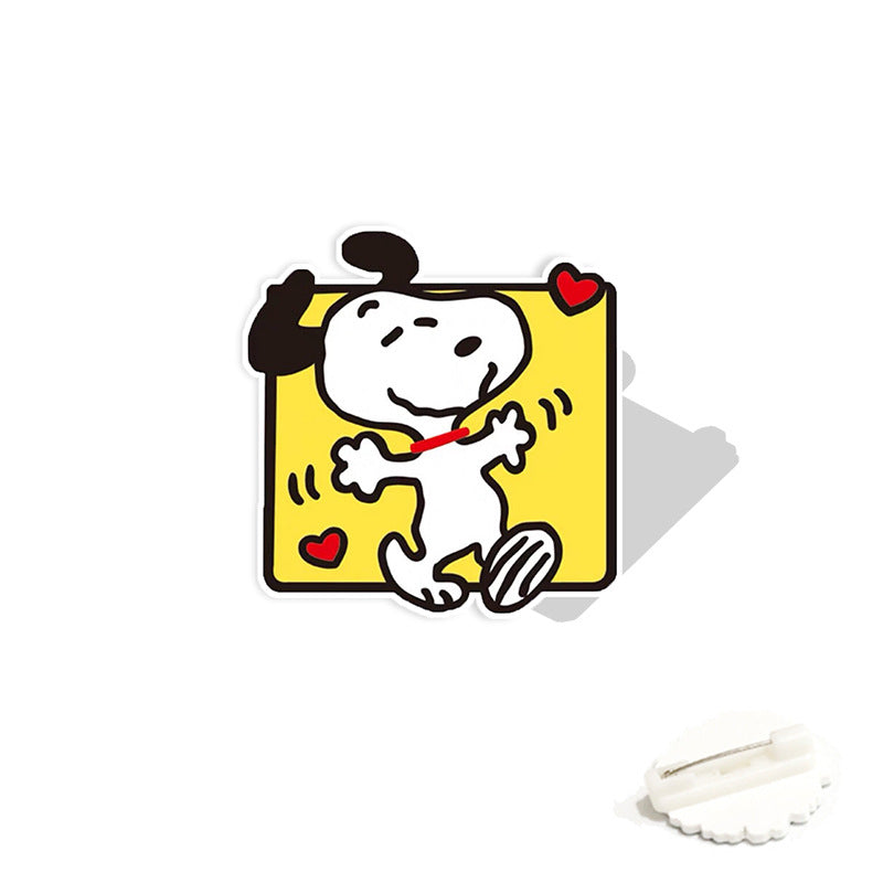 Acrylic cartoon cute Snoopy brooch (Minimo de compra 2) MYA-WeiJ005