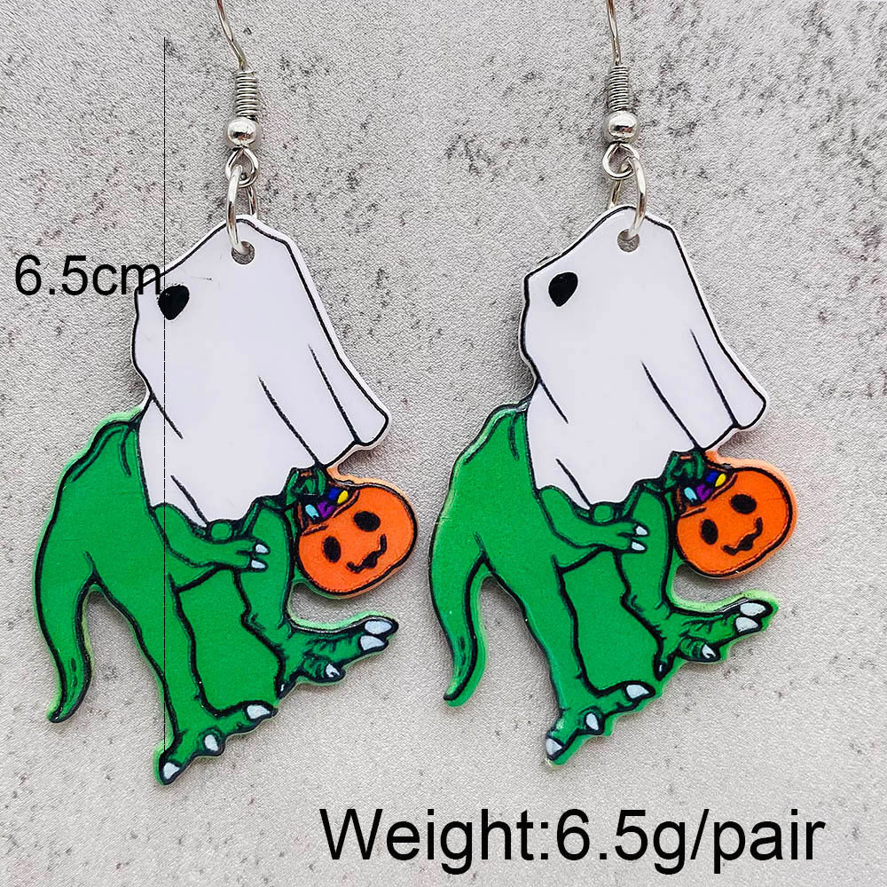 Acrylic Halloween pumpkin skull earrings (Minimo de Compra 2) MIC-ChenY021