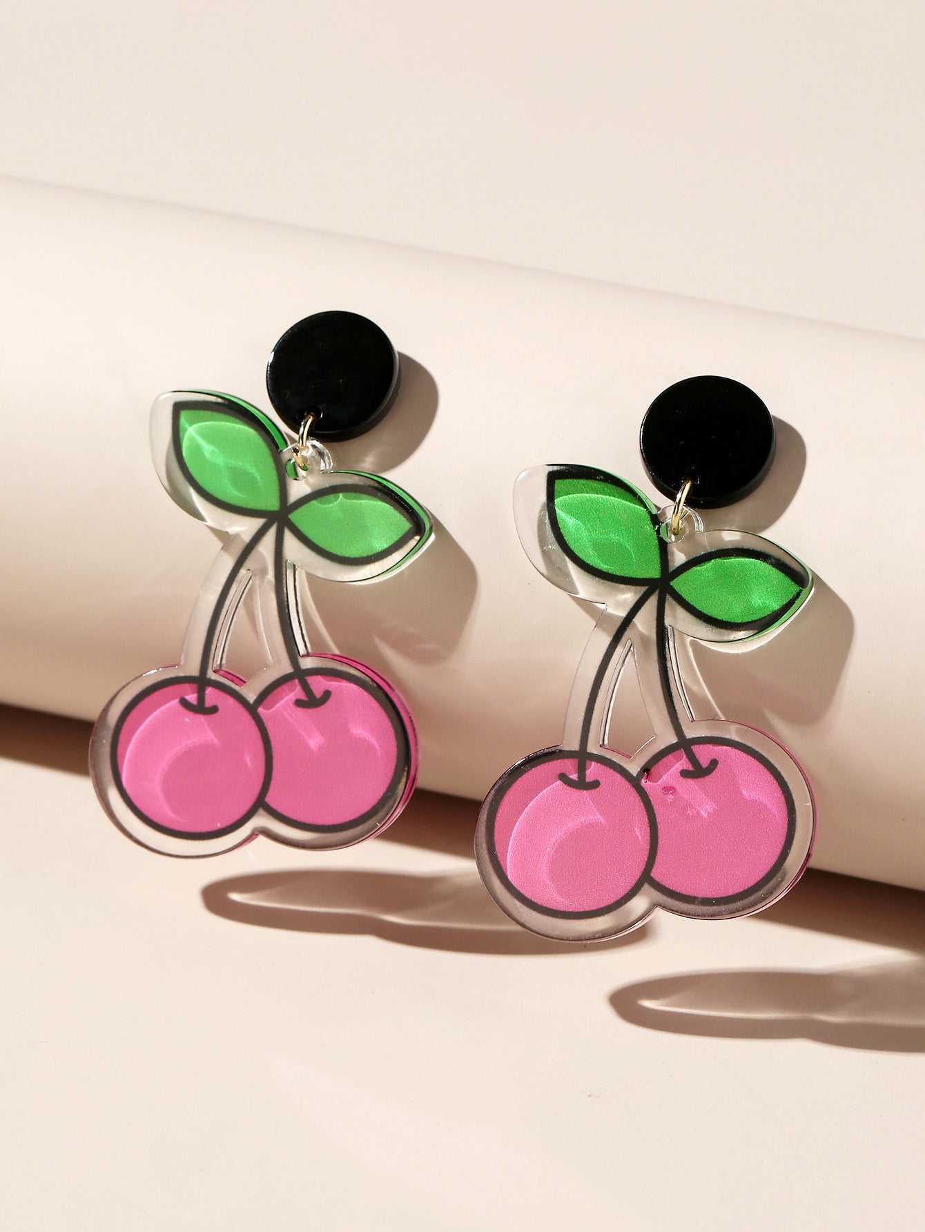 Acrylic cartoon cherry earrings (Minimo de compra 2) MIC-GanL012