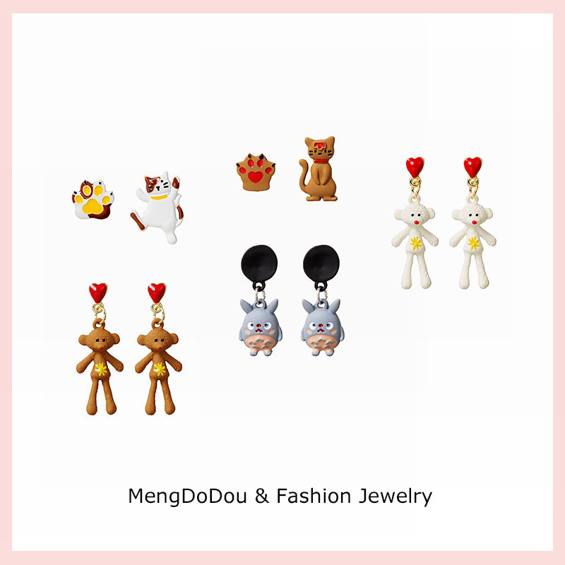 Alloy Cat Claw Little Bear Dragon Ear Studs (Minimo de Compra 2) MIC-MDD069