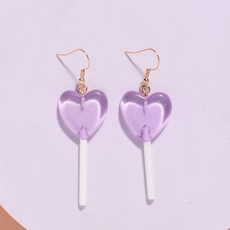 Resin round lollipop earrings MIC-XunT002