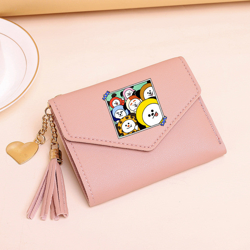 PU card bag tassel short wallet MIC-XingY013