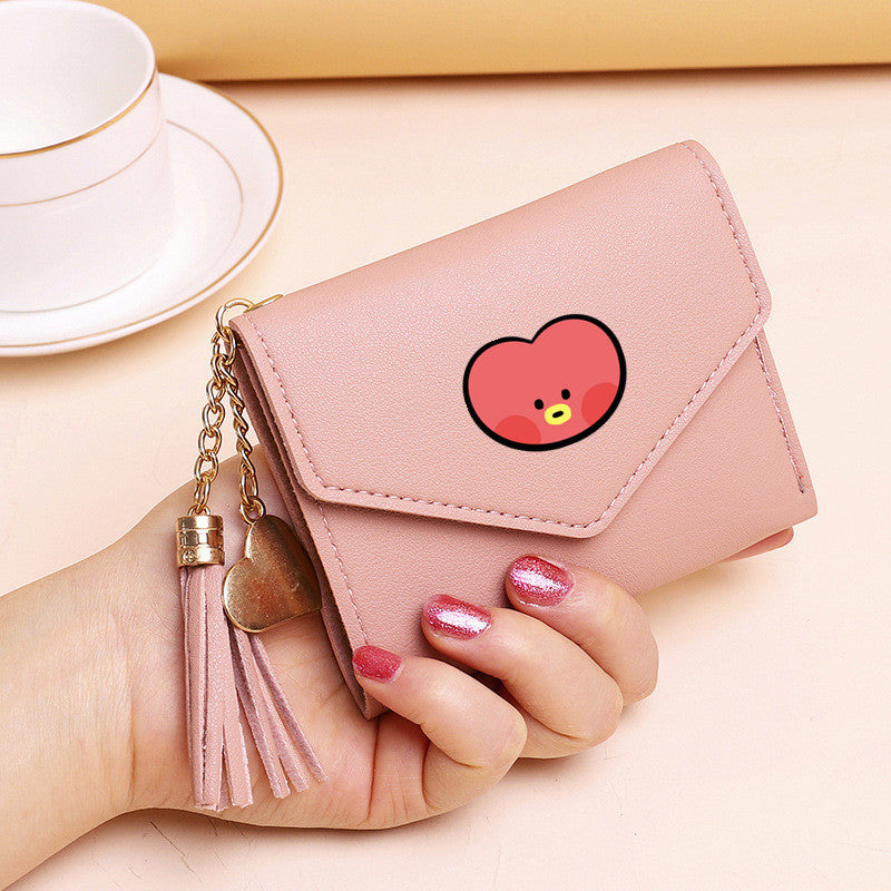 PU card bag tassel short wallet MIC-XingY016