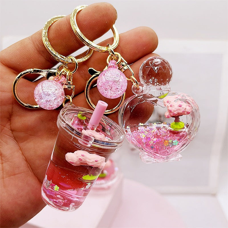 PVC cartoon cherry blossom tree oil keychain MIC-DMF005