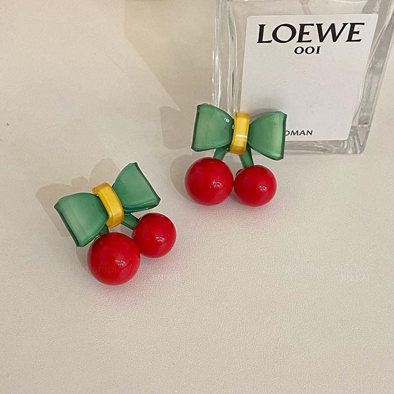 Resin versatile cherry earrings (Minimo de Compra 2) MIC-JinK004