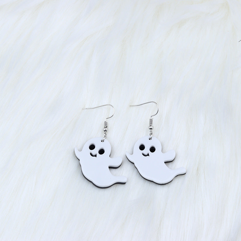 Acrylic Halloween Pumpkin Splice earrings (Minimo de Compra 2) MYA-DuA037