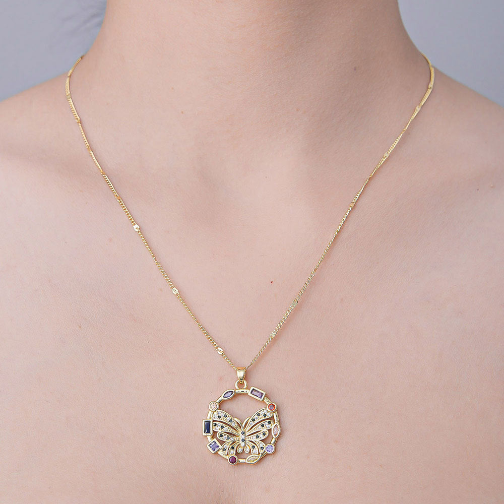 Alloy Eye Peach Heart Snake Necklace (Minimo de Compra 10) MYA-QiZ003