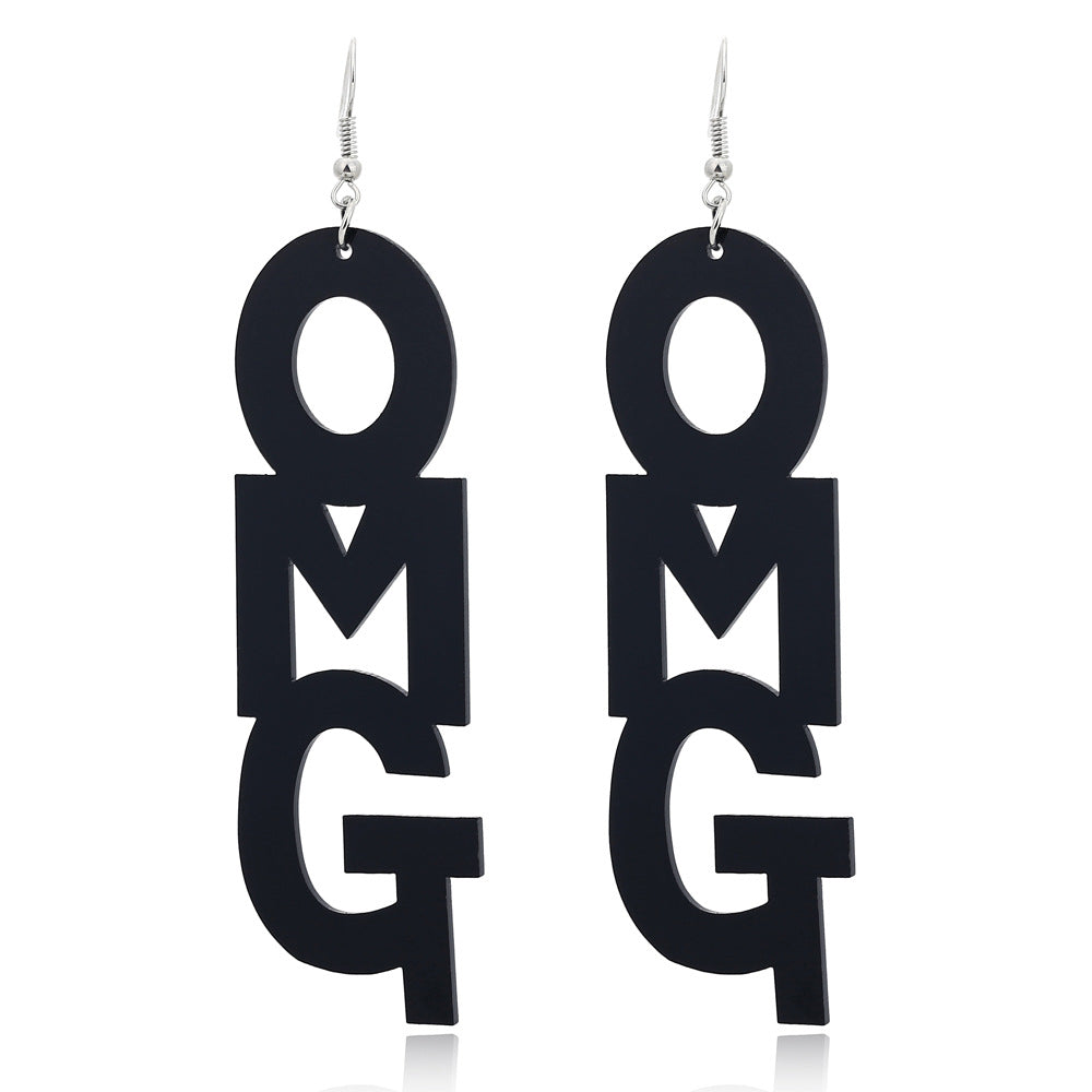 Acrylic English Letter Earrings MIC-JuF006