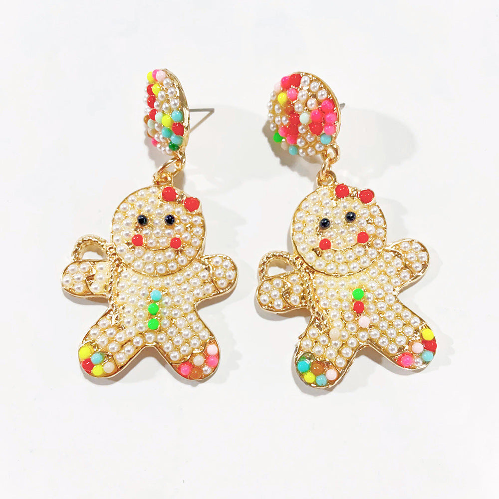 Alloy Christmas Tree Bell Earrings (Minimo de Compra 2) MIC-DWKM006