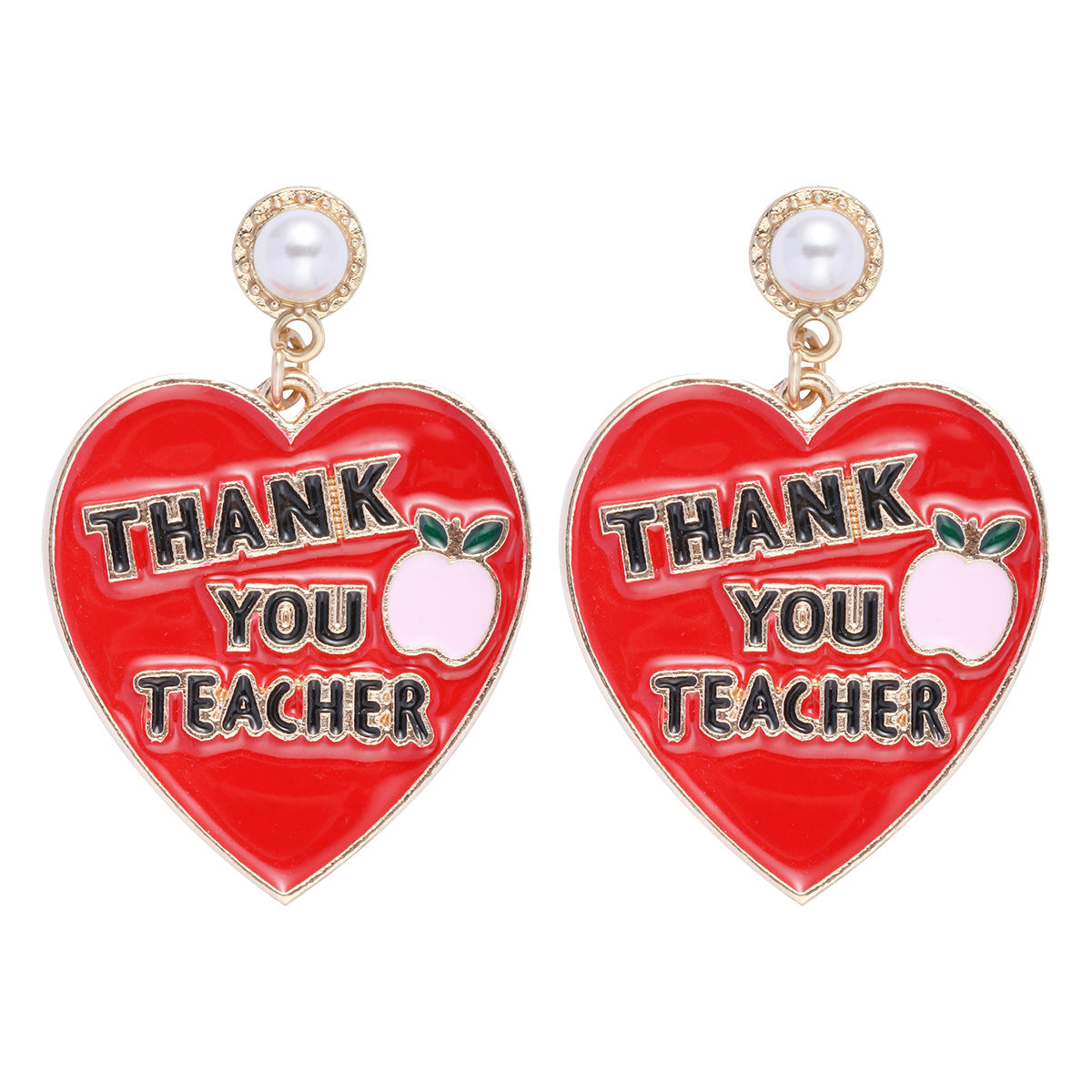 Alloy New Pink Love English Earrings MIC-JuJ006