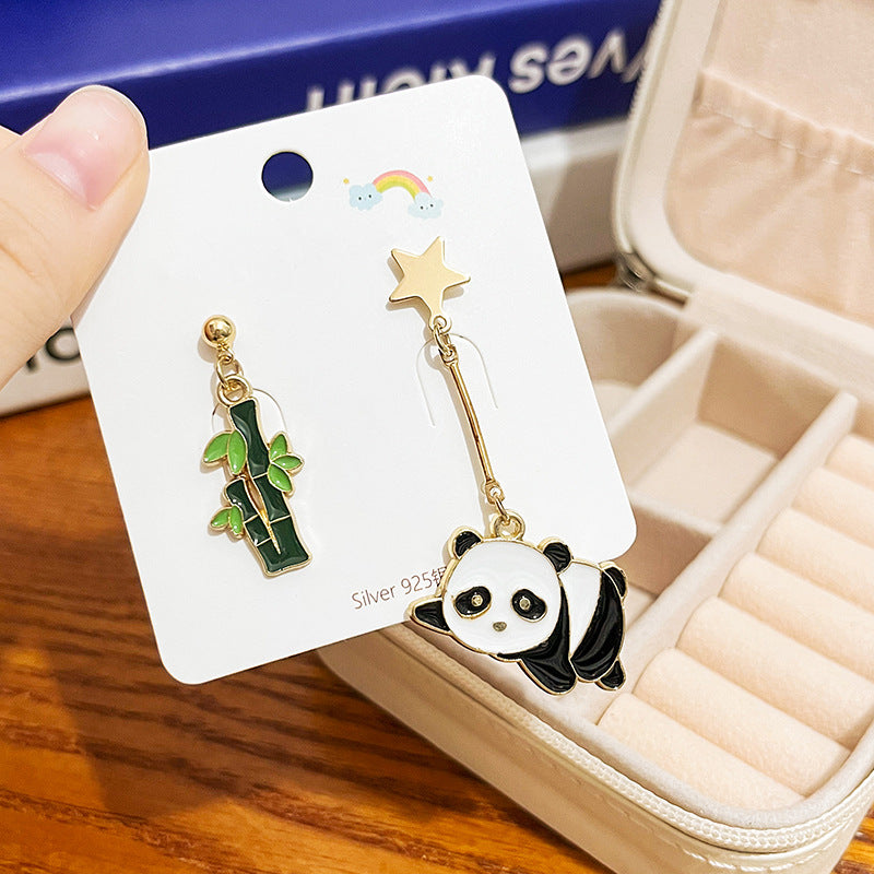 Alloy panda cat earrings MIC-HongC011