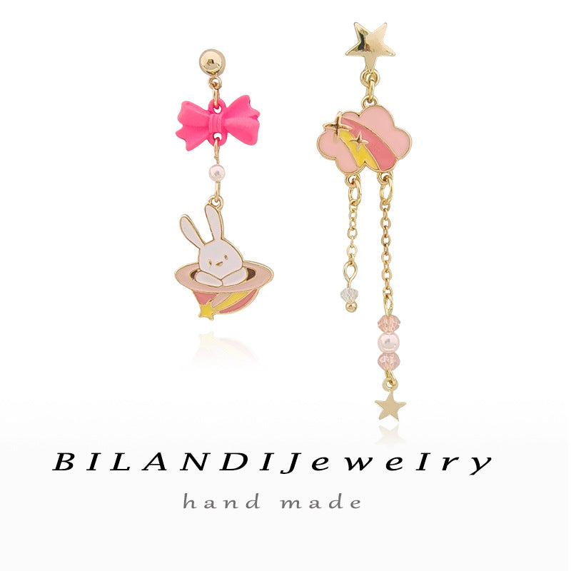 Alloy pink magic hat earrings (Minimo de Compra 2) MIC-BLD053