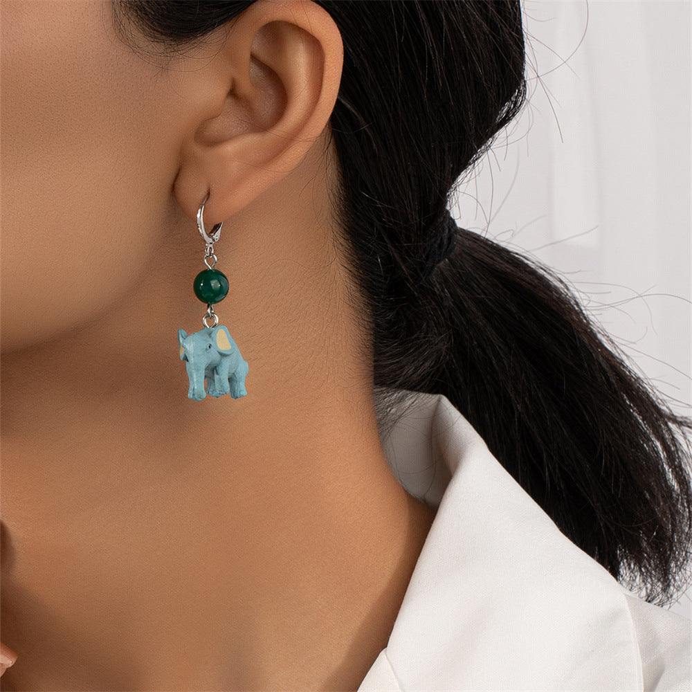 Alloy blue elephant earrings (Minimo de Compra 2) C