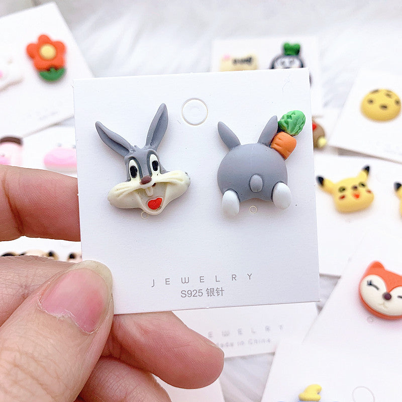 Resin cartoon small animal earrings  (Minimo de Compra 2) MIC-ShiJ002