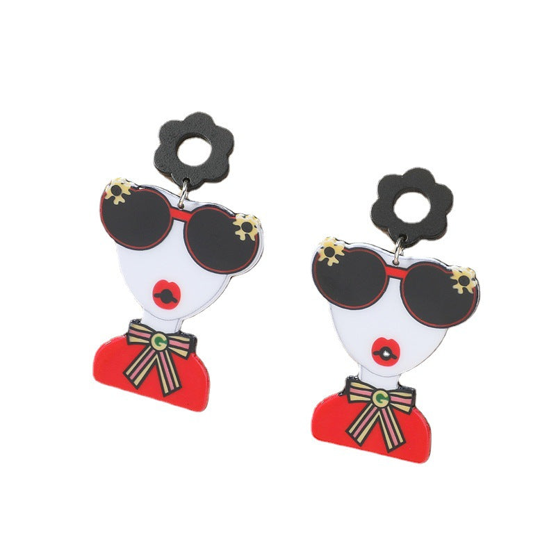 Acrylic cartoon character earrings (Minimo de compra 2) MIC-GanL030