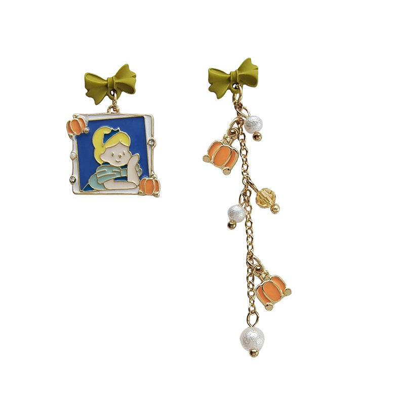 Alloy Sweet Cartoon Cinderella Earrings (Minimo de Compra 2) MIC-BLD037