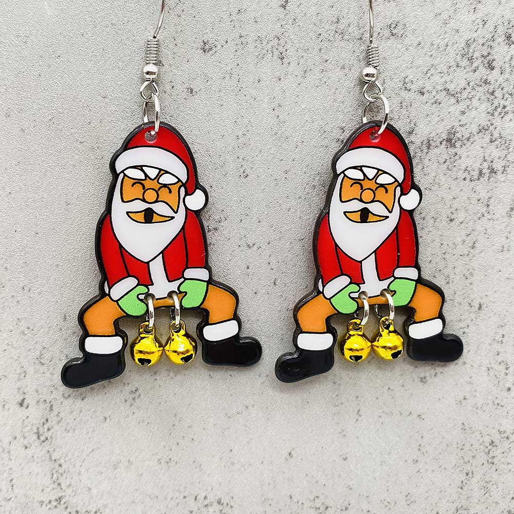 Acrylic Christmas Biscuit Man Earrings (Minimo de Compra 2) MYA-ChenY033