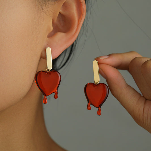 Resin Dark Wind Blood Drops Love Earrings (Minimo de Compra 5) MIC-ZeX001