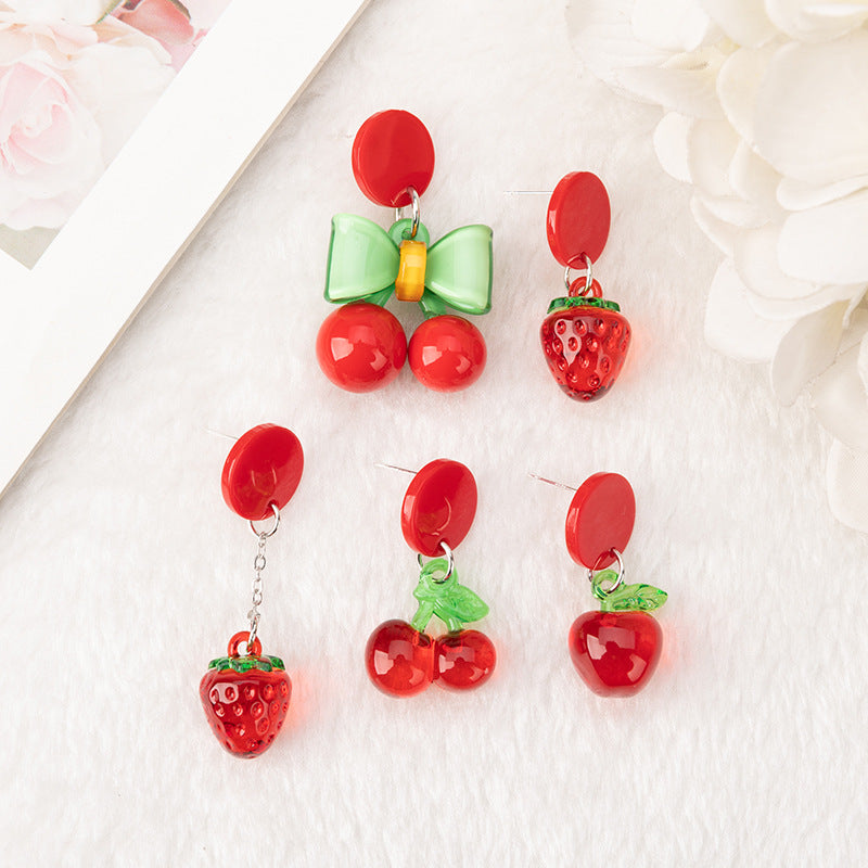 Alloy Cherry Strawberry Apple Earrings (Minimo de Compra 3) MYA-YouY036