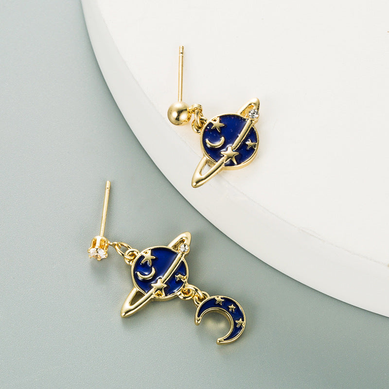 Alloy New Planet Moon Earrings (Minimo de Compra 2) MIC-HeM012