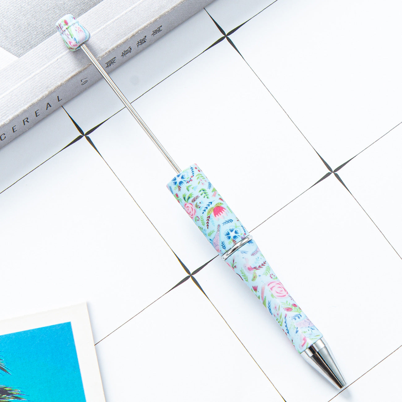 Ballpoint Pen Plastic Water Transfer Floral Spinner Pen JingL011