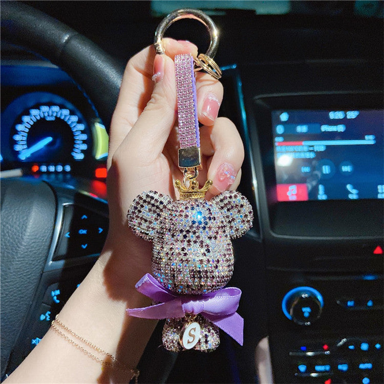 Diamond cartoon violence bear keychain  （Minimo de compra 2） MYA-LianX016