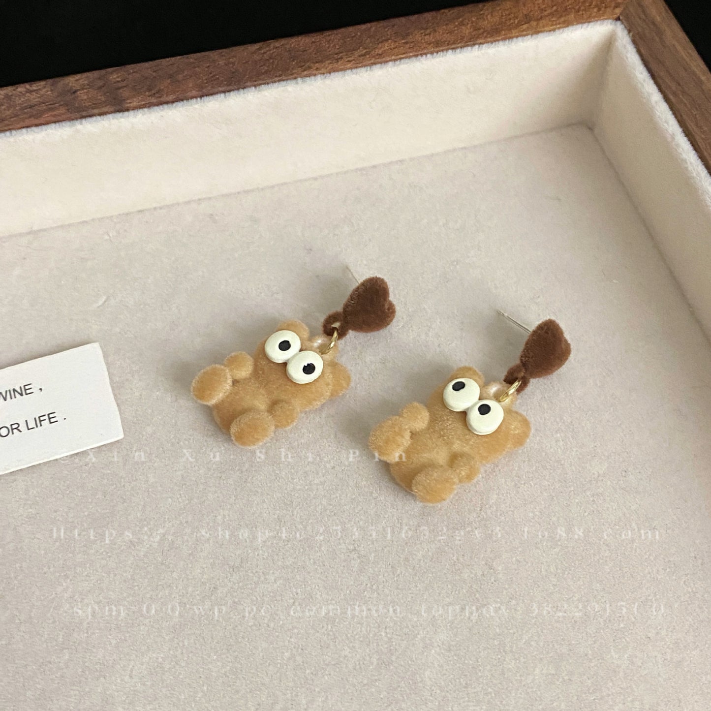 Alloy funny big eyed bear plush earrings (Minimo de Compra 2) MIC-XinXu011