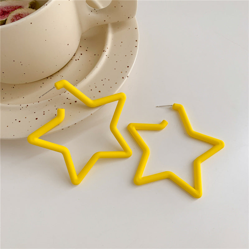 Resin Star Opening Jelly Color Earrings (Minimo de compra 2) MIC-LuoN004