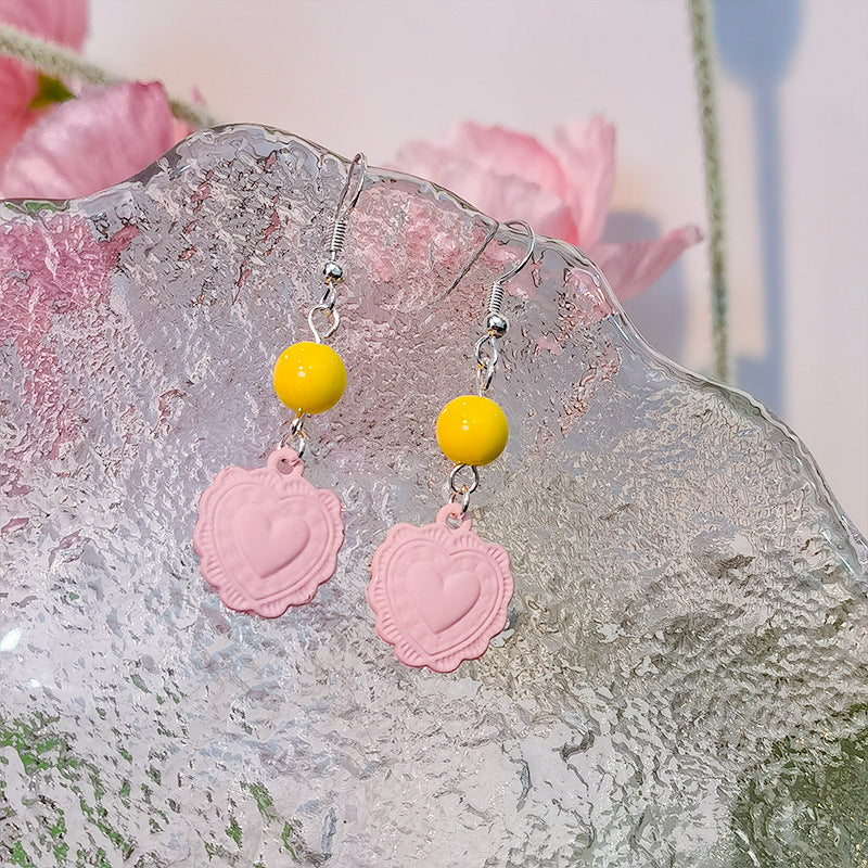 Alloy macaron pink earrings (Minimo de Compra 5) MIC-JiuY062