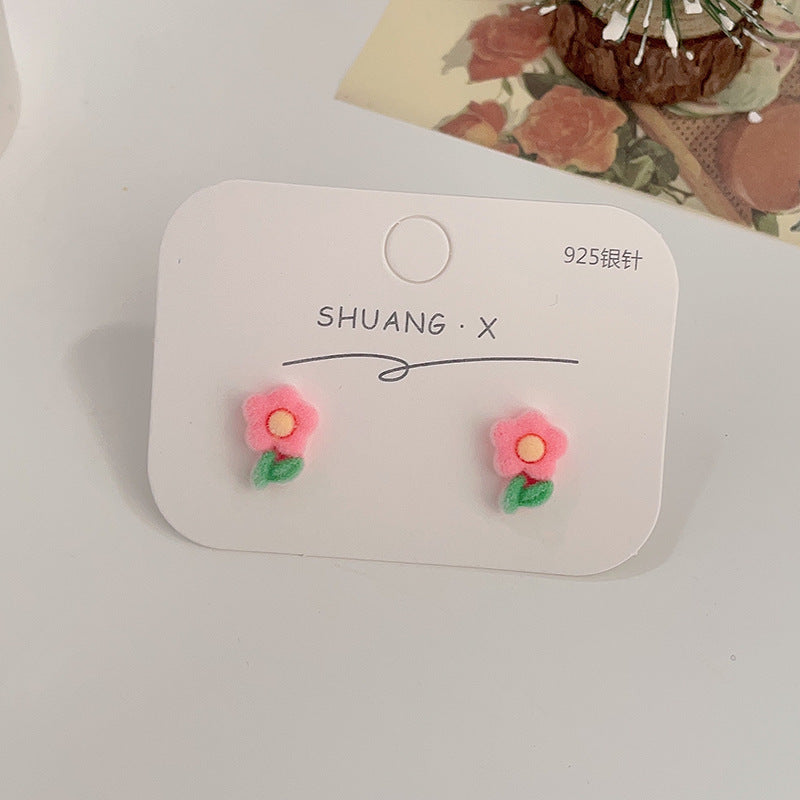 Acrylic flocked cute earrings (Minimo de Compra 2) MYA-ShuangX032