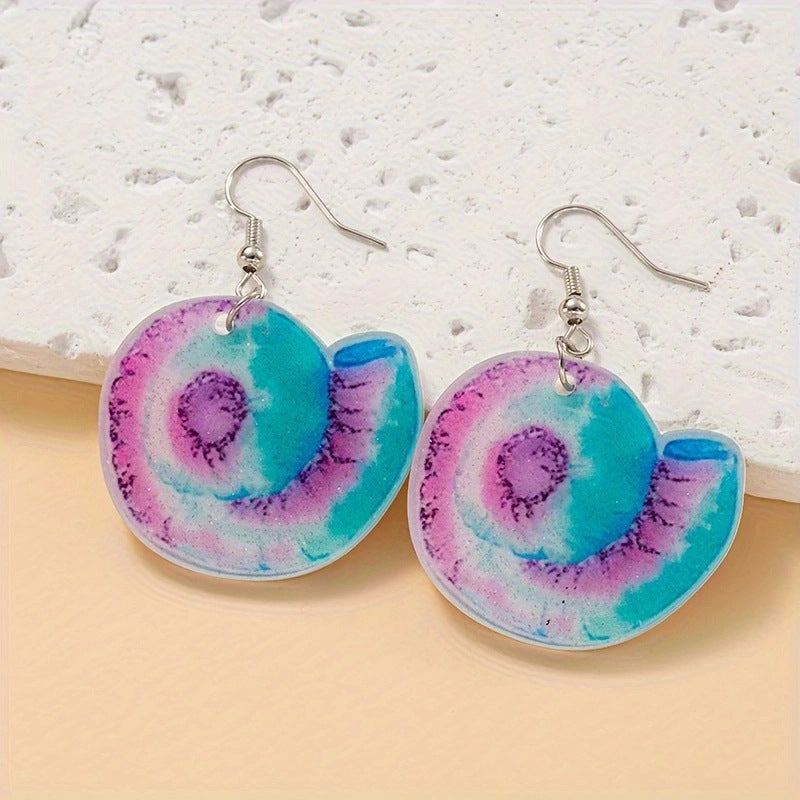 Alloy Colorful Mermaid Earrings MIC-JiaY018