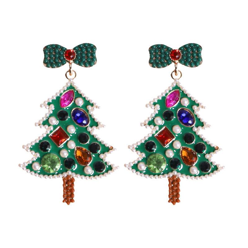 Alloy Christmas Tree Bell Earrings (Minimo de Compra 2) MIC-DWKM005