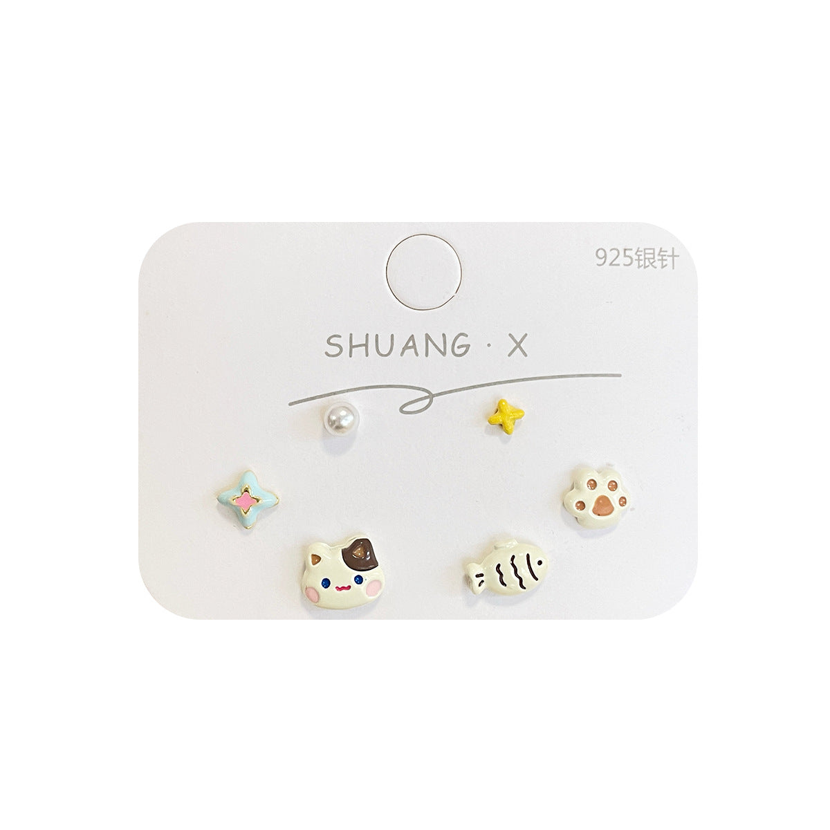 Alloy small fresh cartoon three piece earring set MIC-ShuangX048