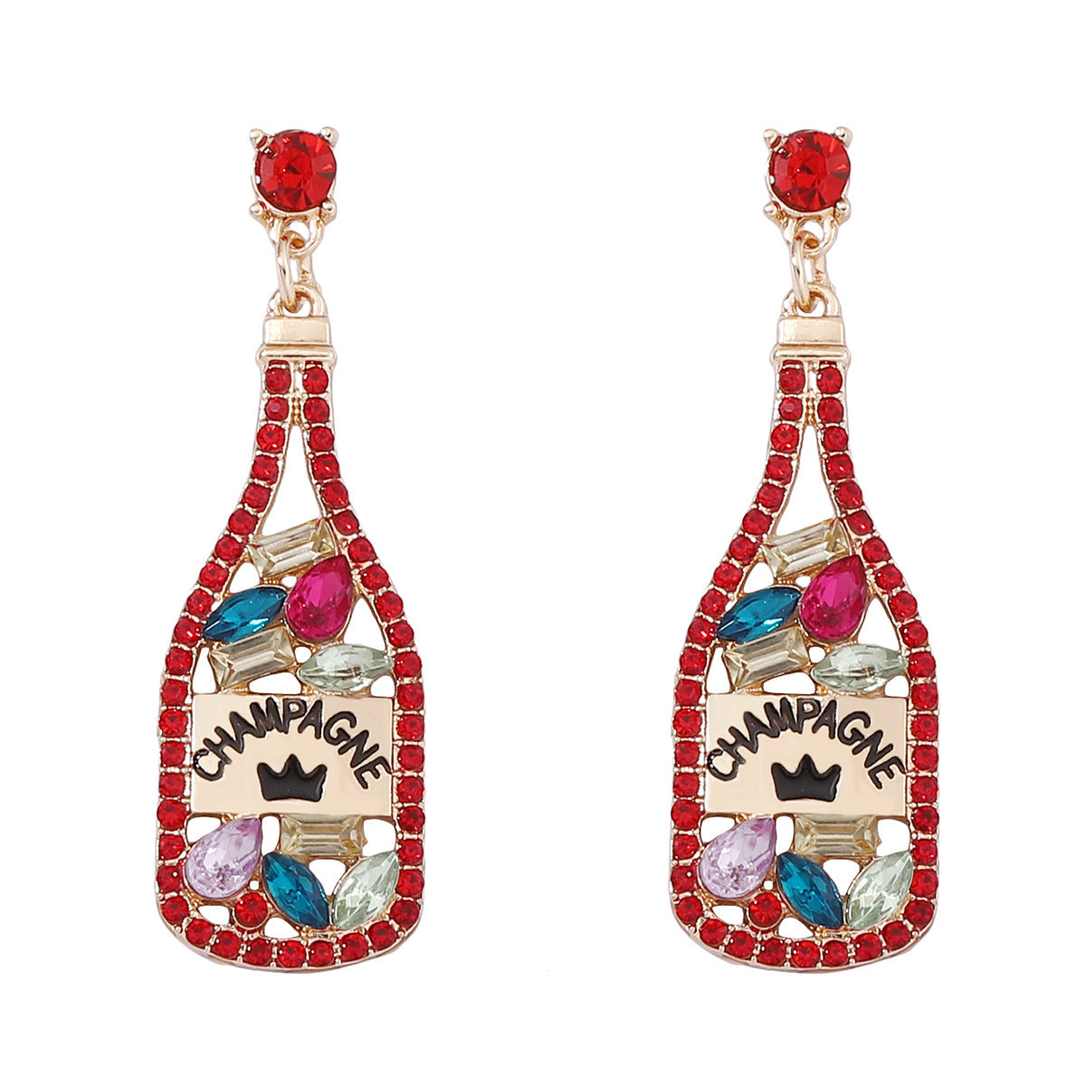 Alloy Letter Wine Bottle Earrings MIC-YueL017