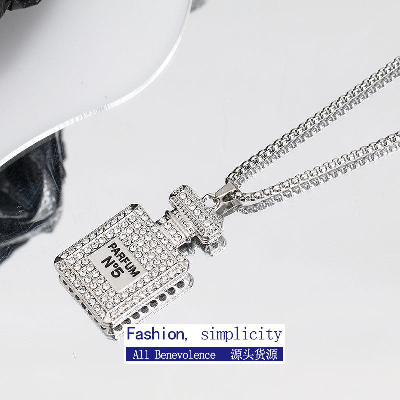 Stainless steel diamond perfume bottle necklace (Minimo de Compra 2)  MYA-ZhongR001