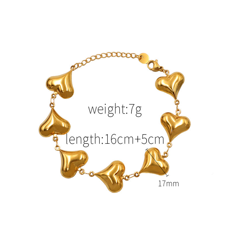 Stainless steel gold-plated heart-shaped necklace MYA-XuanJ046