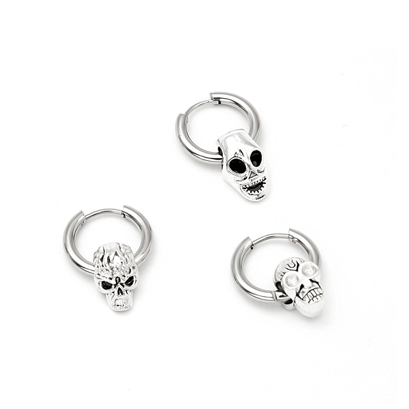 Earrings Stainless Steel Skull Ear Buckles MDD053